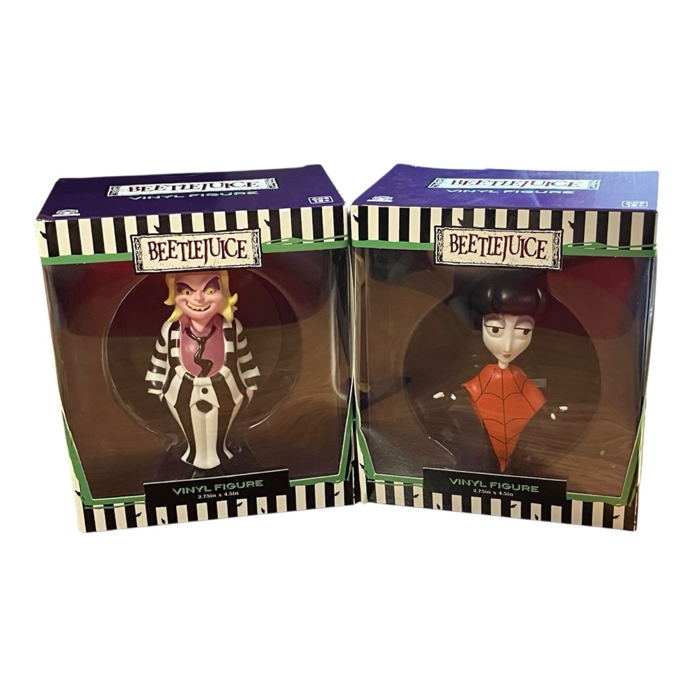 CULTUREFLY Animated Series BEETLEJUICE & RED LYDIA VINYL FIGURE 4.5" SET